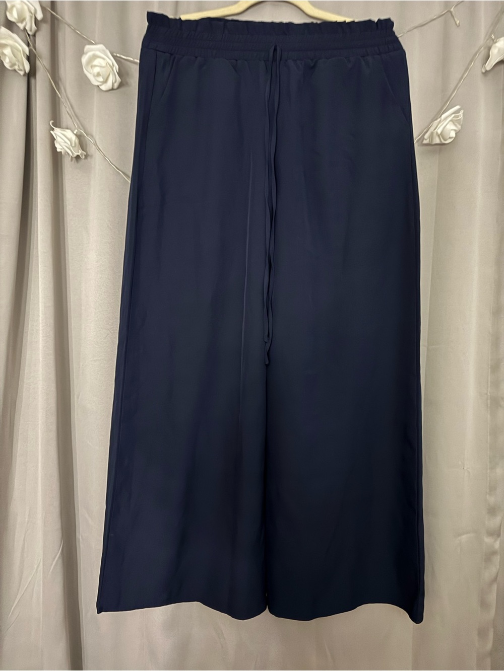 Wide-Leg Drawstring Pants